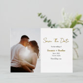 Minimalistisches und schicke Foto Save the Date Folieneinladung (Stehend vorne)