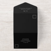 Minimalistisches und schickes Schwarz | QR-Code-Ho All-in-One-Einladung (Außenseite)