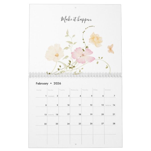 Minimalistisches und stilvolles holografisches Des Kalender (Feb 2026)