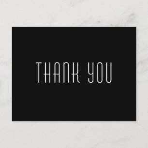 Minimalistisches und trendiges Schwarz Danke Postkarte