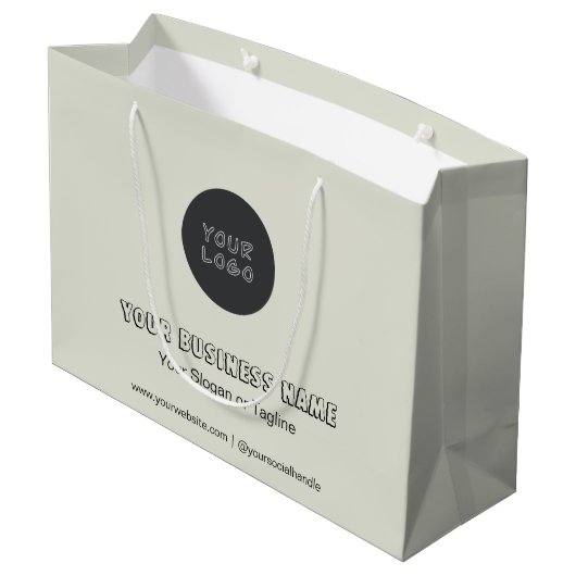 Minimalistisches Unternehmen - keine Mindest-Kunde Große Geschenktüte (Rückseite Schrägansicht)