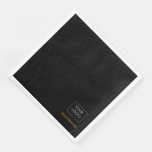 Minimalistisches Unternehmen mit schwarzen Logos Serviette (Ecke)