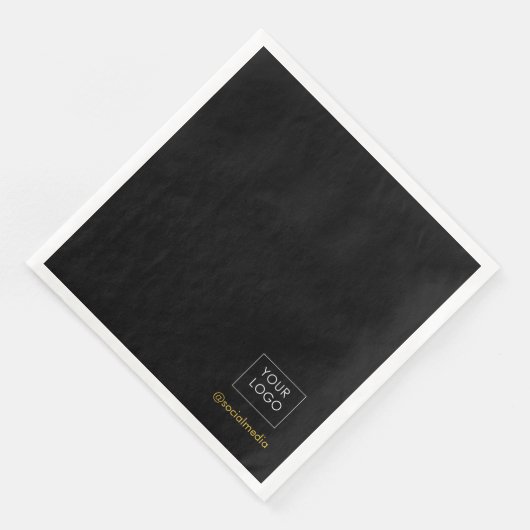 Minimalistisches Unternehmen mit schwarzen Logos Serviette (Ecke)