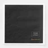 Minimalistisches Unternehmen mit schwarzen Logos Serviette (Vorderseite)