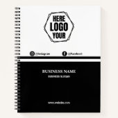 Minimalistisches Unternehmen - Schwarz & Weiß Notizblock (Vorderseite)