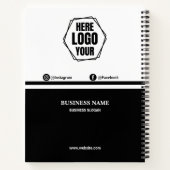 Minimalistisches Unternehmen - Schwarz & Weiß Notizblock (Rückseite)