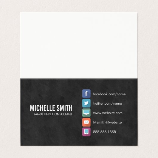 Minimalistisches Unternehmen Visitenkarten (Außenseite Aufgefaltet)