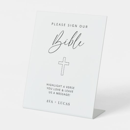 Minimalistisches Unterschreiben Unsere Bibel Hochz Sockelschild (Vorderseite)