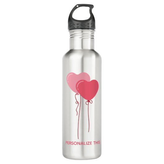 Minimalistisches Valentine mit eigener Marke Edelstahlflasche (Vorderseite)