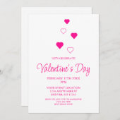 Minimalistisches Valentinstag-Party Einladung (Vorne/Hinten)