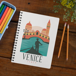 Minimalistisches Venedig Italien Vintage Reise Gon Notizblock