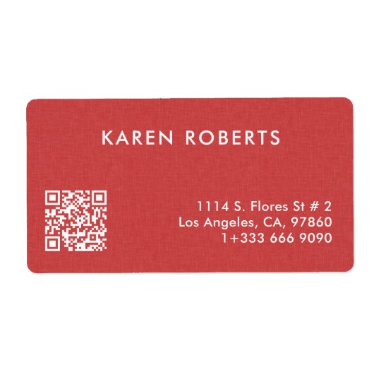 Minimalistisches verbranntes rotes Leinen weiße Ty (Vorne)