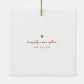 Minimalistisches Verheiratetes Foto Keramikornament (Rückseite)