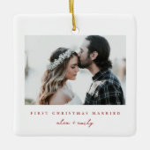 Minimalistisches Verheiratetes Foto Keramikornament (Vorderseite)