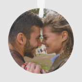 Minimalistisches Verlobtes Foto Ornament (Rückseite)