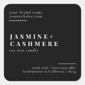 Minimalistisches Verpacken, einfaches Kosmetik-Eti Quadratischer Aufkleber (Vorderseite)