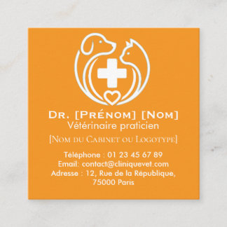 Minimalistisches Veterinär-Logo Professional Quadratische Visitenkarte