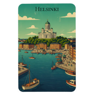 Minimalistisches Vintage Helsinki Finnland Retro R Magnet