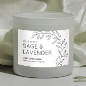 Minimalistisches Vintages botanisches Blätter Kerz Lebensmitteletikett