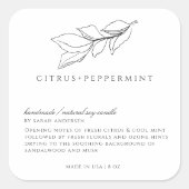 Minimalistisches Vintages Kerzensiegel Quadratischer Aufkleber (Vorderseite)