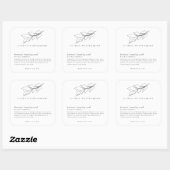 Minimalistisches Vintages Kerzensiegel Quadratischer Aufkleber (Blatt)