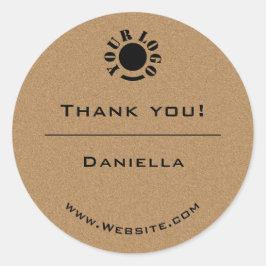 Minimalistisches Vintages Kraft Simple Dankeschön  Runder Aufkleber