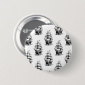 Minimalistisches Vintages Segelschiffmuster Button (Vorne & Hinten)