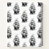 Minimalistisches Vintages Segelschiffmuster Notizblock (Rückseite)