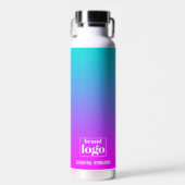 Minimalistisches Violet-Aqua-Gradient-Elementarlog Trinkflasche (Vorne)