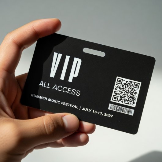 Minimalistisches VIP All Access Pass Abzeichen Vor Ausweis