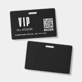 Minimalistisches VIP All Access Pass Abzeichen Vor Ausweis (Vorder- & Rückseite)