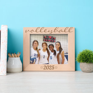 Minimalistisches Volleyball-Jahrzehnt-Design  Geätzte Rahmen