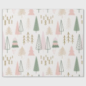 Minimalistisches Waldbaummuster Geschenkpapier (Flach)