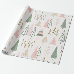Minimalistisches Waldbaummuster Geschenkpapier