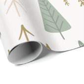 Minimalistisches Waldbaummuster Geschenkpapier (Rolleneckpunkt)