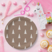 Minimalistisches Waldbraun-rustikales Kiefernmuste Pappteller (Party)