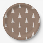 Minimalistisches Waldbraun-rustikales Kiefernmuste Pappteller (Vorderseite)