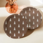 Minimalistisches Waldbraun-rustikales Kiefernmuste Pappteller<br><div class="desc">Minimalistische waldbraune rustikale Pinienbäume Muster Papier Teller Matching Artikel verfügbar.</div>