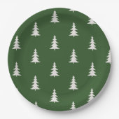 Minimalistisches Waldgrün Pappteller (Vorderseite)