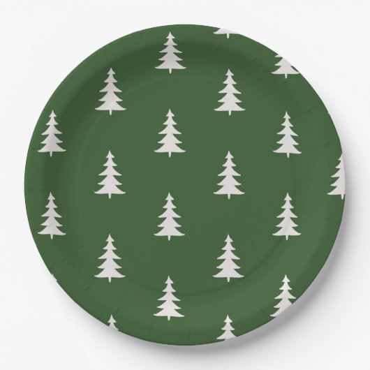 Minimalistisches Waldgrün Pappteller (Vorderseite)