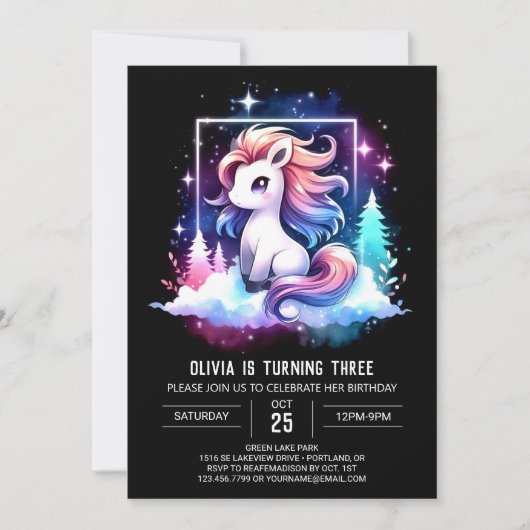 Minimalistisches Waldhorn Geburtstag Einladung (Vorderseite)