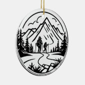 Minimalistisches Wandererlebnis Landschaftlicher B Keramik Ornament (Rechts)