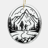 Minimalistisches Wandererlebnis Landschaftlicher B Keramik Ornament (Links)