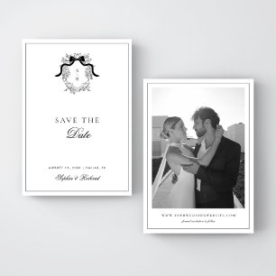 Minimalistisches Wappen Ribbon Bow Vintage Foto Ho Save The Date