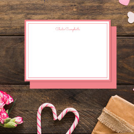 Minimalistisches, warm gepolstertes Rosa, 2 Grenze Mitteilungskarte