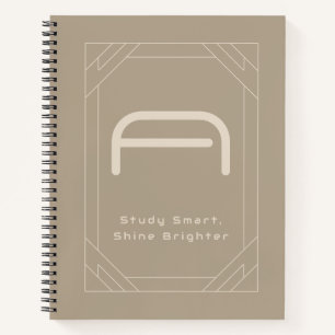 Minimalistisches Warmes Taupe Neutrales Monogramm Notizblock