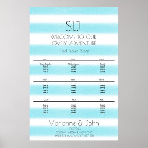 Minimalistisches Wasserfarben-Streifen-Logo-Sitzpl Poster