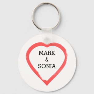 Minimalistisches Wasserfarbenherz Schlüsselanhänger