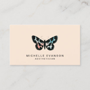 Minimalistisches Wasserfarbenschmetterling Elegant Visitenkarte