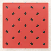 Minimalistisches Wassermelone-Samen-Muster Glasuntersetzer (Vorderseite)